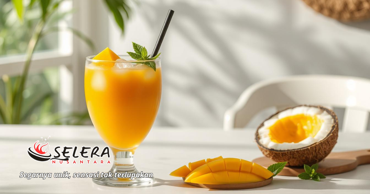 Minuman Laksamana Mengamuk Segar Tradisional Minuman laksamana mengamuk segar dengan mangga dan santan